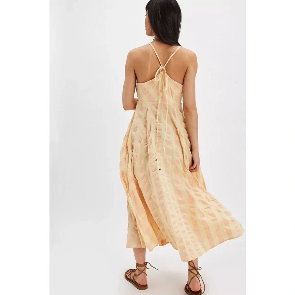 Free People Via‎ Gingham Cami Midi Dress
